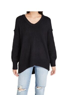 Free People women’s  Brookside Tunic Sweater black Sz S layer oversized boho